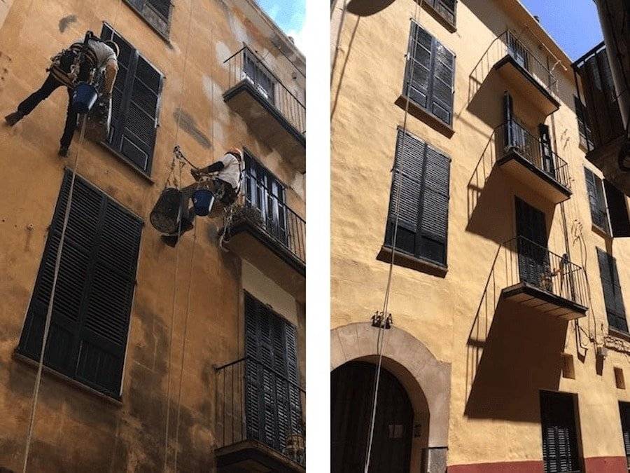 Rehabilitación de fachada en zona histórica de Palma de Mallorca