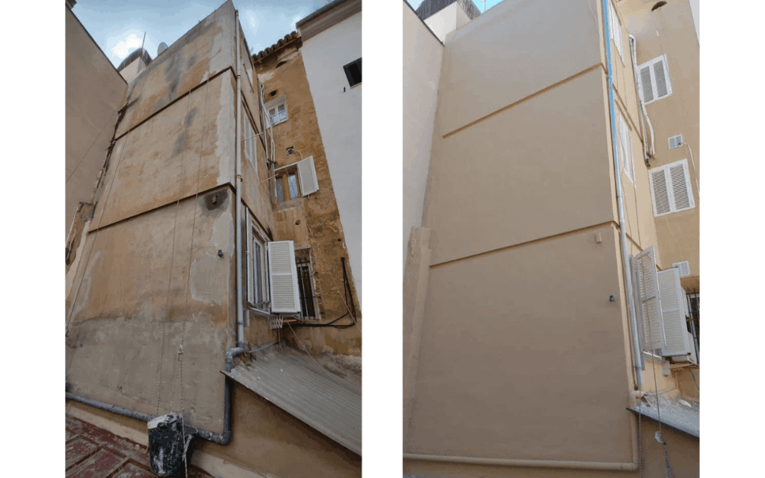 Reforma de fachada (Antes y Después) Calle Socorro, 46 en Palma